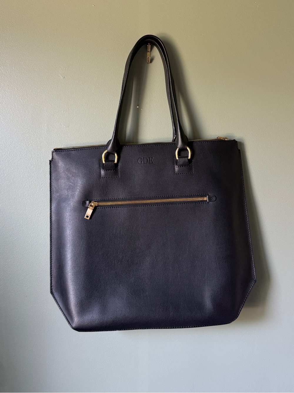 J.CREW TALL CROSLEY TOTE - 100% Leather - Black